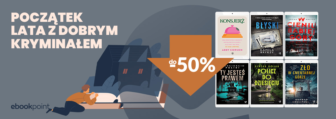 Grafika promocji - Początek lata z dobrym kryminałem do -50%
